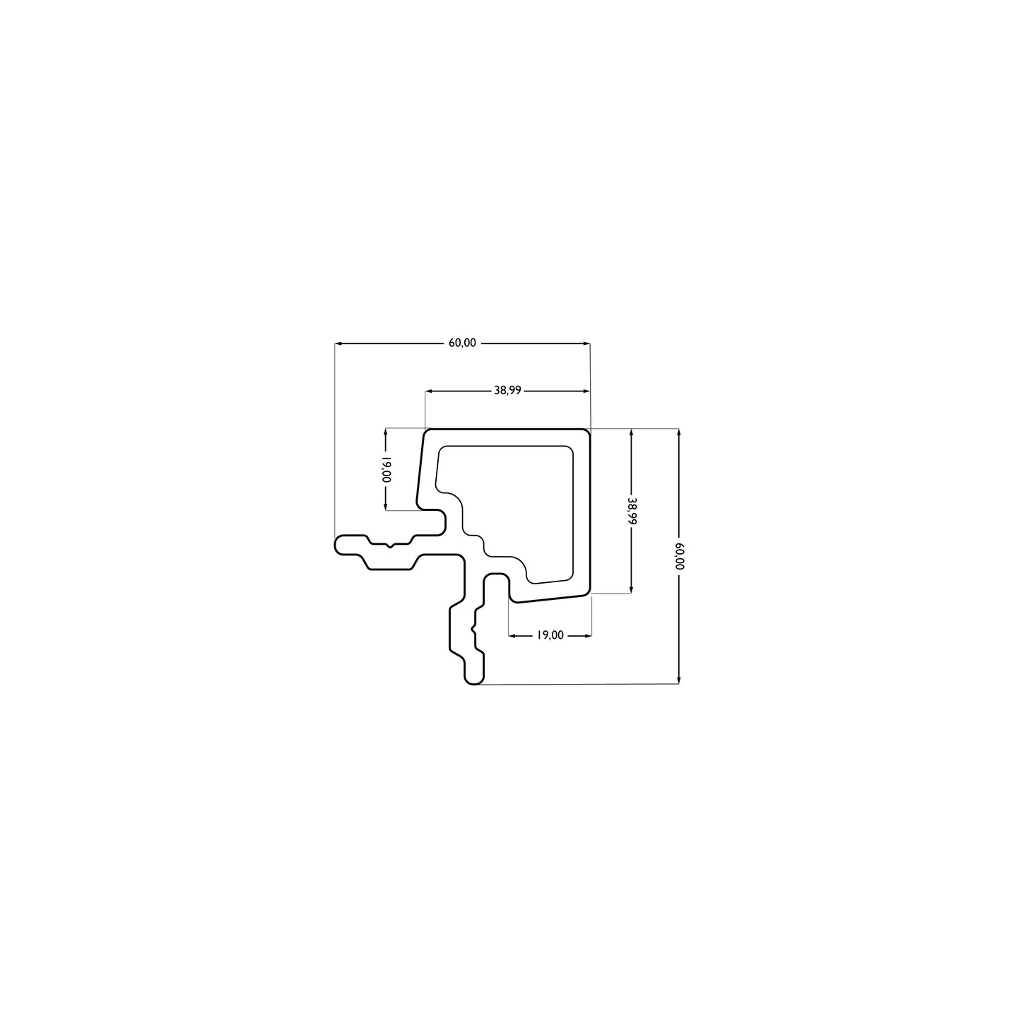 COMPO22 Black hoekprofiel