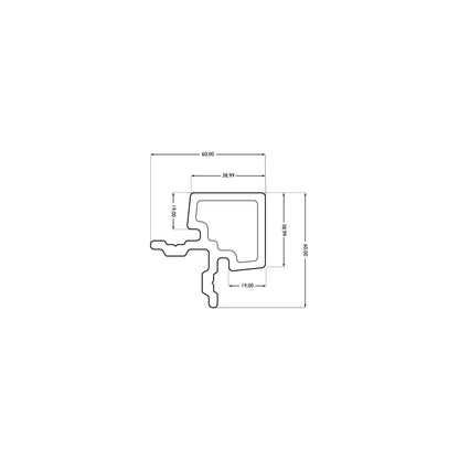 COMPO22 Black hoekprofiel